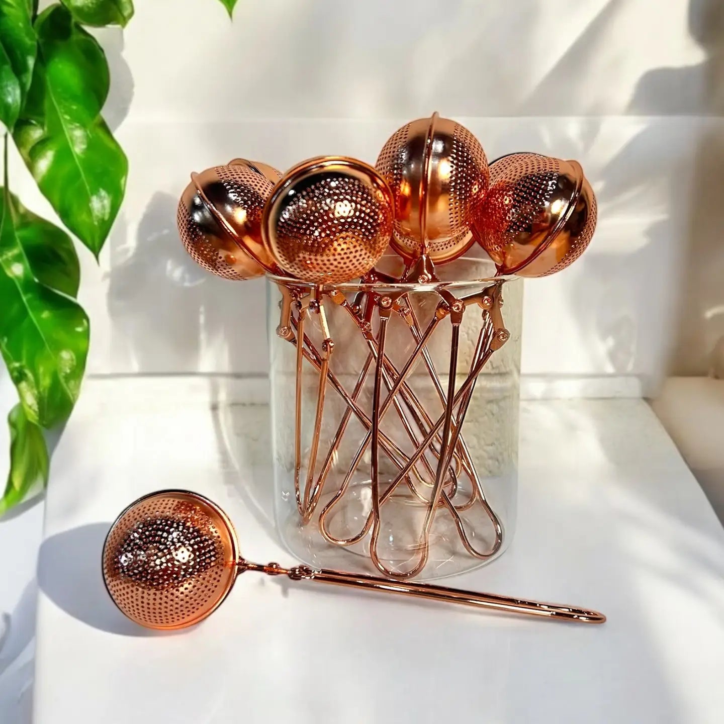 Bamboo Switch - Rose Gold Stainless Steel Tea Strainer