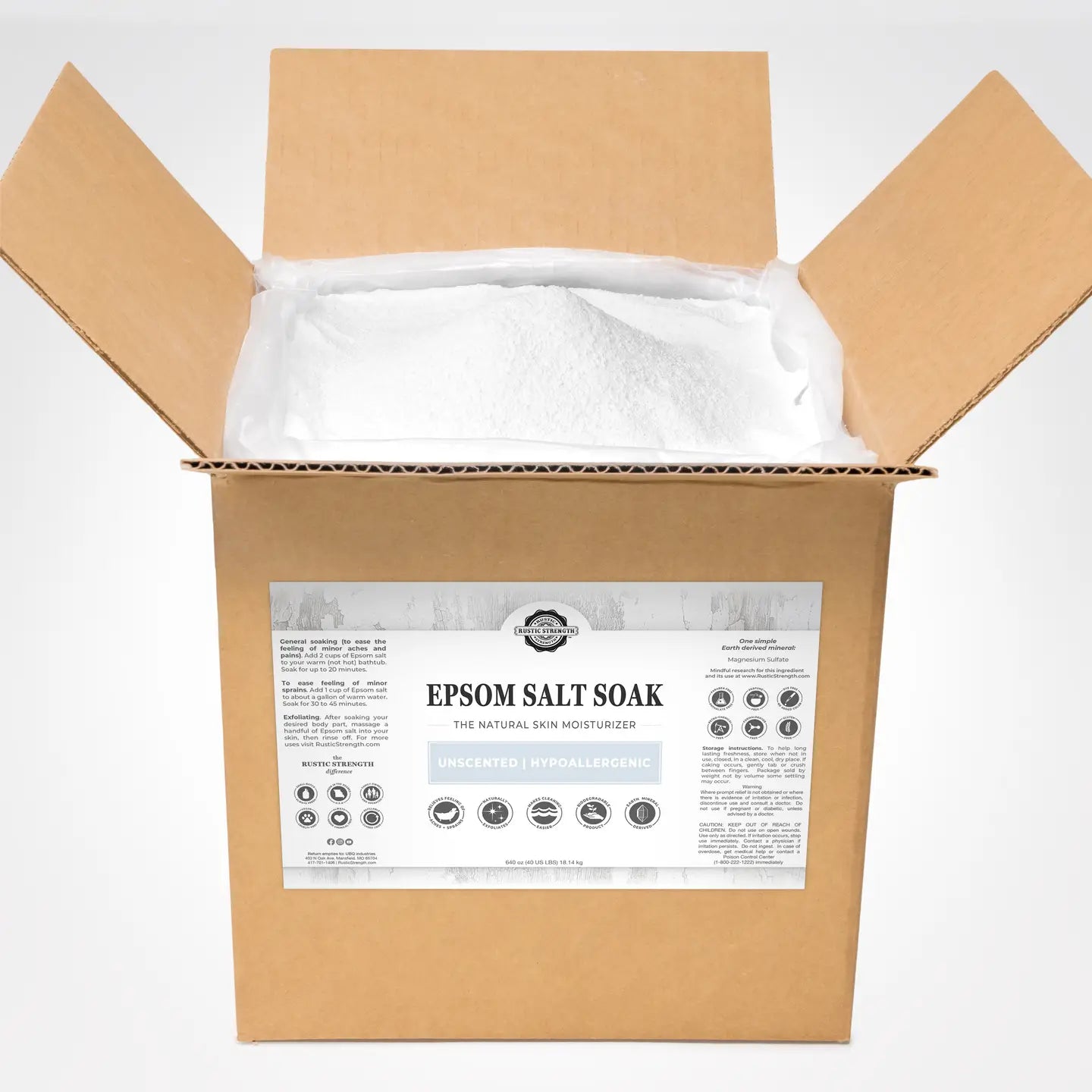 Rustic Strength - Epsom Salt Unscented by the Ounce