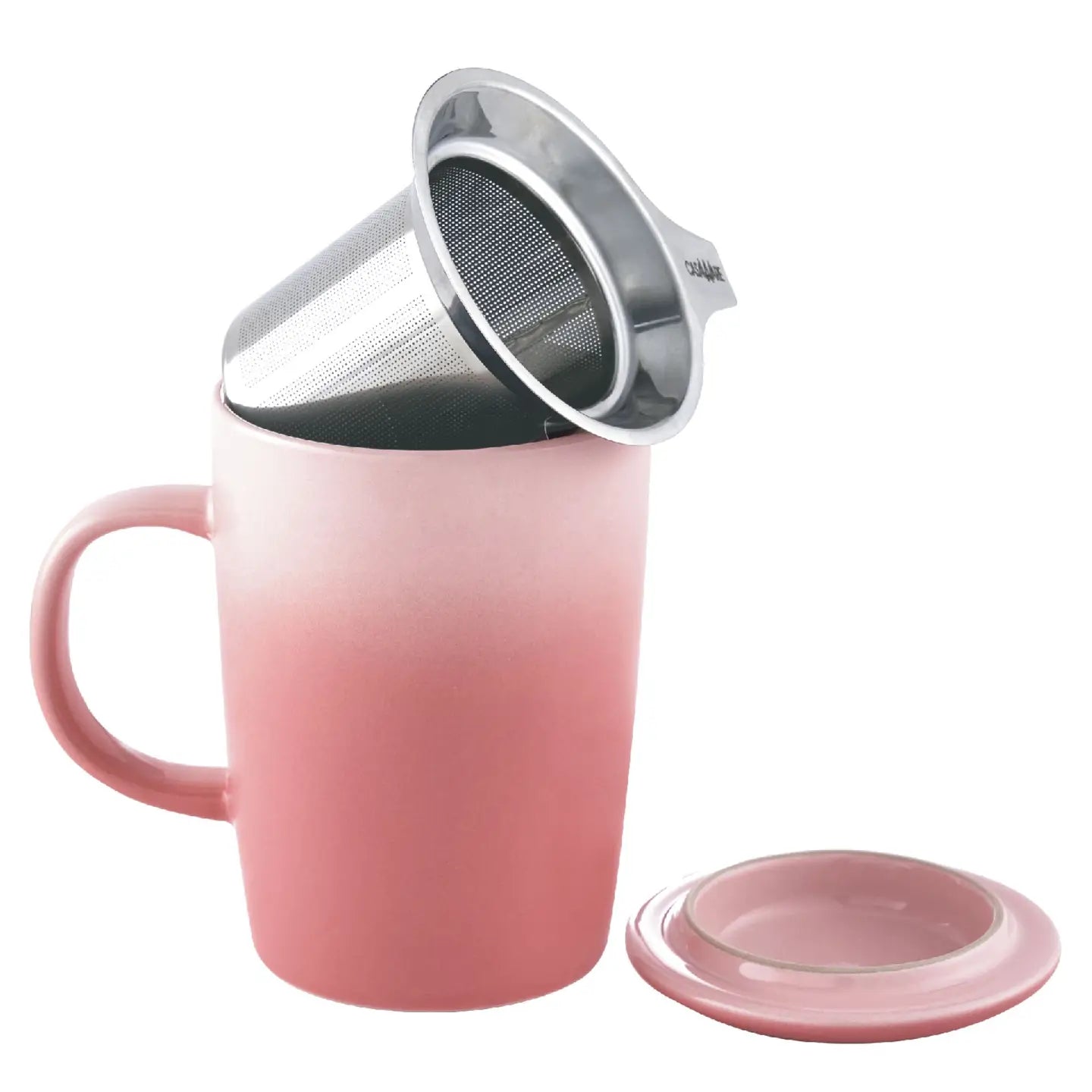 CasaWare - 16 oz Tea Infuser Mug Gradient Series - Pink
