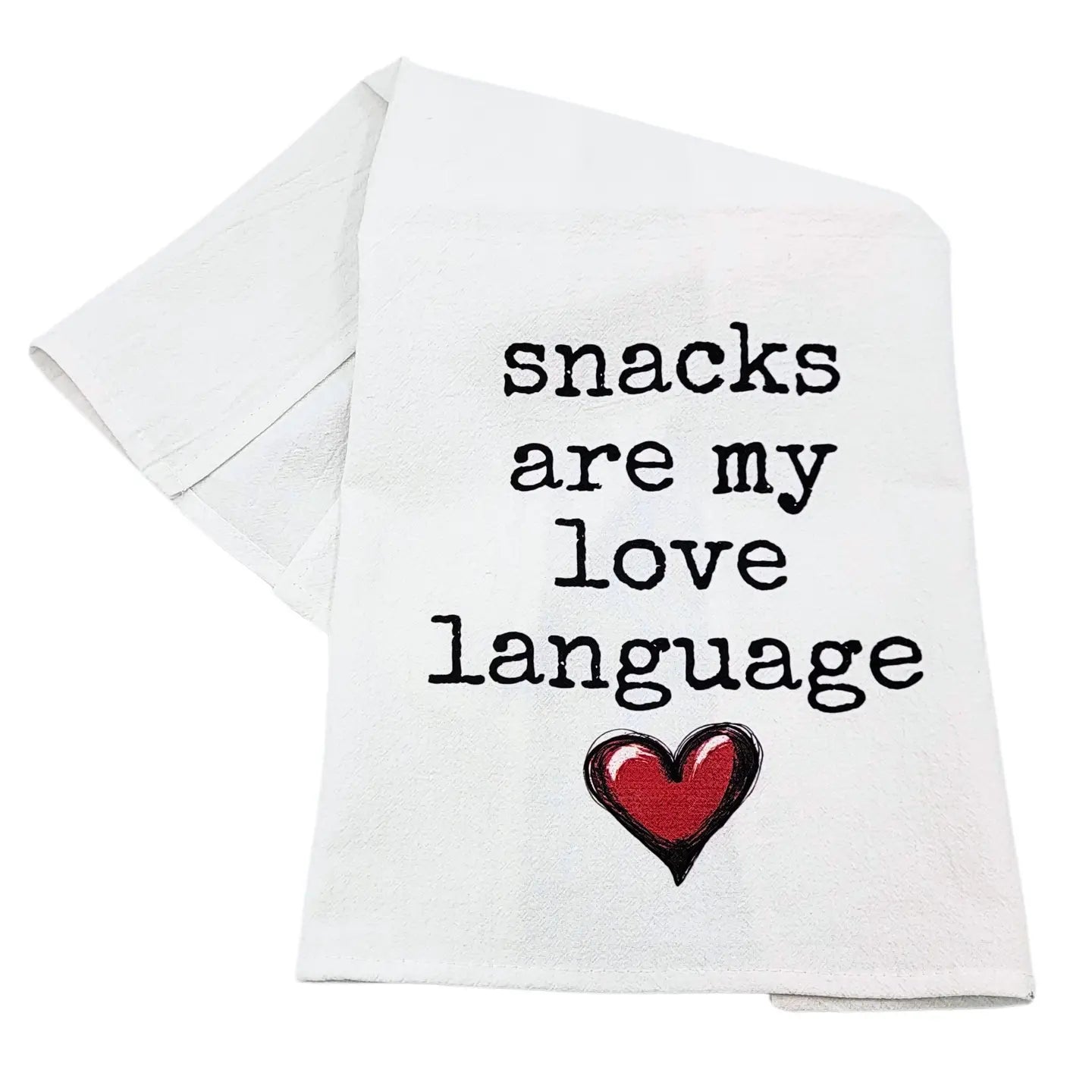 Driftless Studios - Snacks are my Love Language Tea Towels - Valentines Gifts