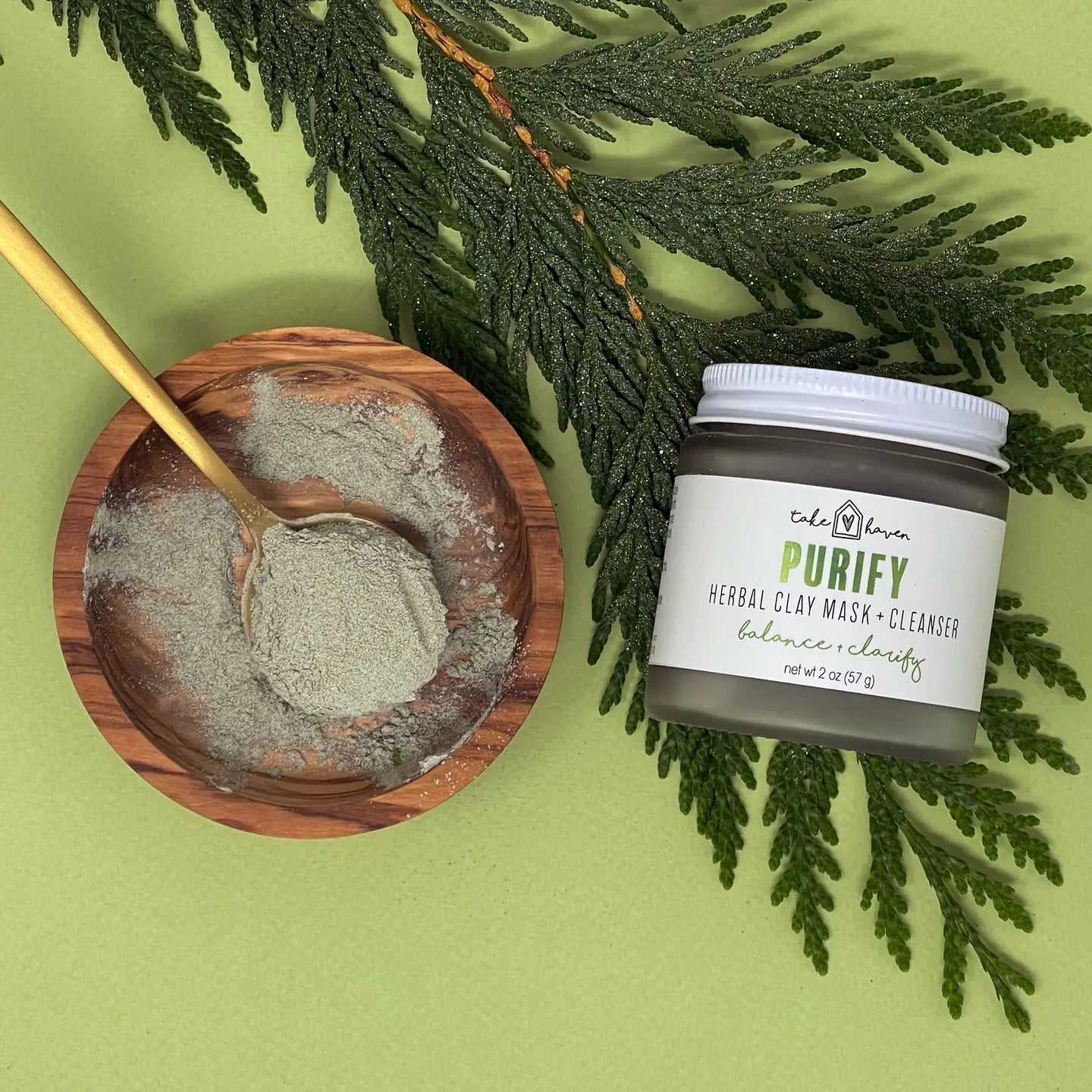 Take Haven - Herbal Clay Face Mask + Cleanser: PURIFY