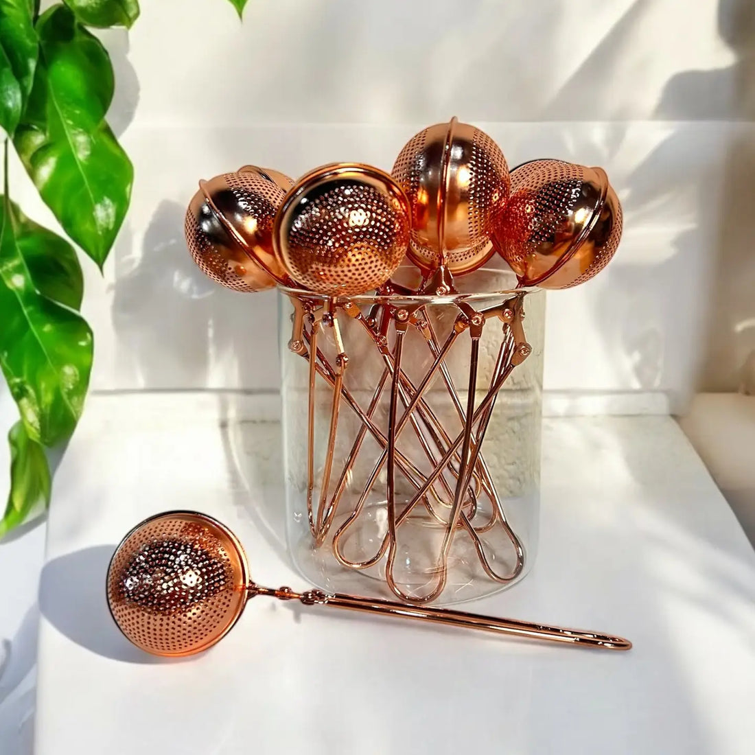Bamboo Switch - Rose Gold Stainless Steel Tea Strainer