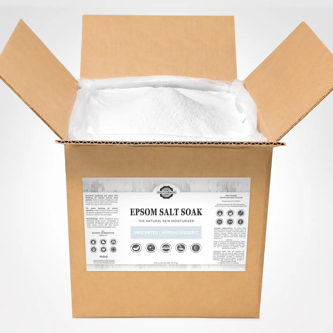 Rustic Strength - Epsom Salt Unscented by the Ounce