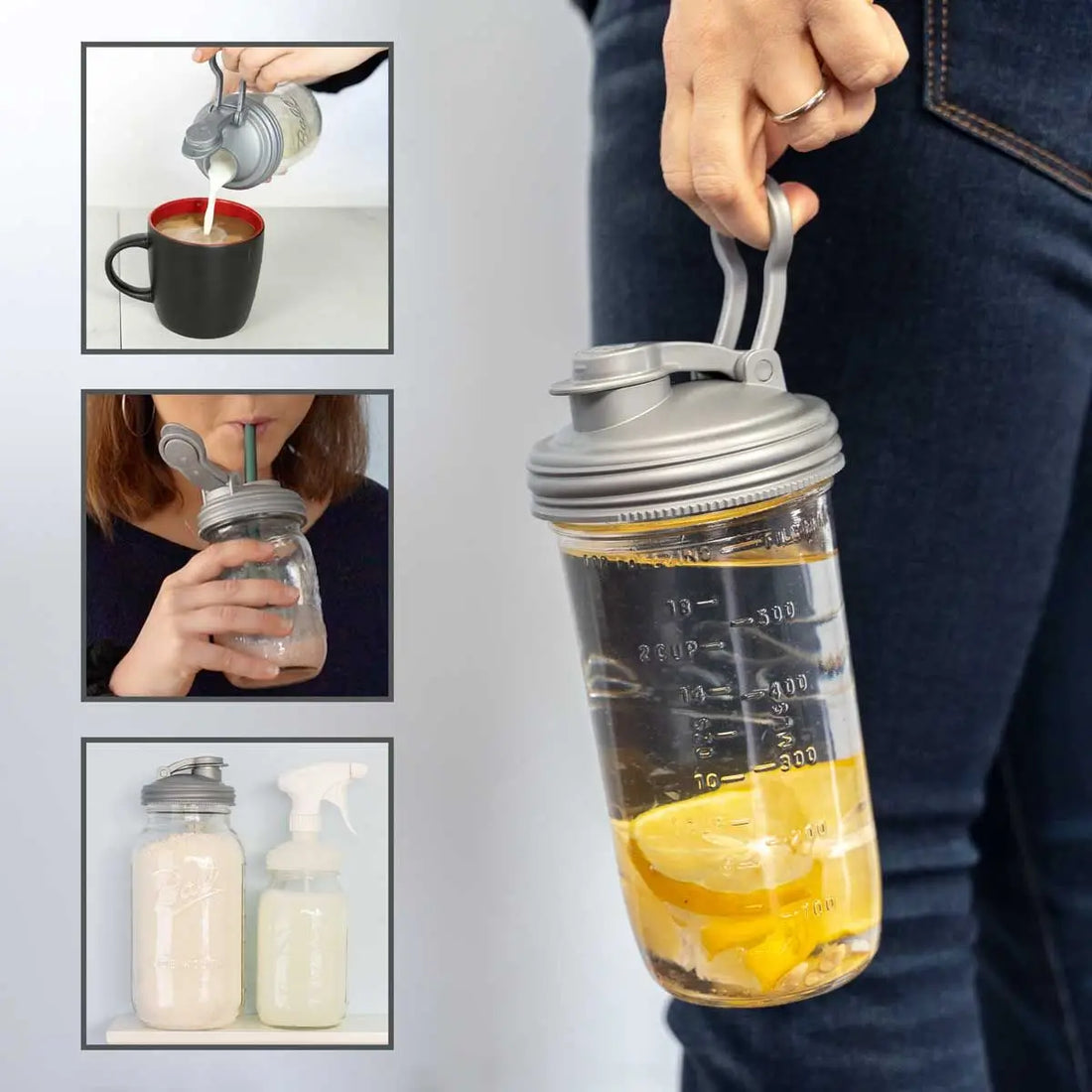 reCAP Mason Jars - ReCAP® Mason Jars Lid POUR Carry Loop - Wide Mouth