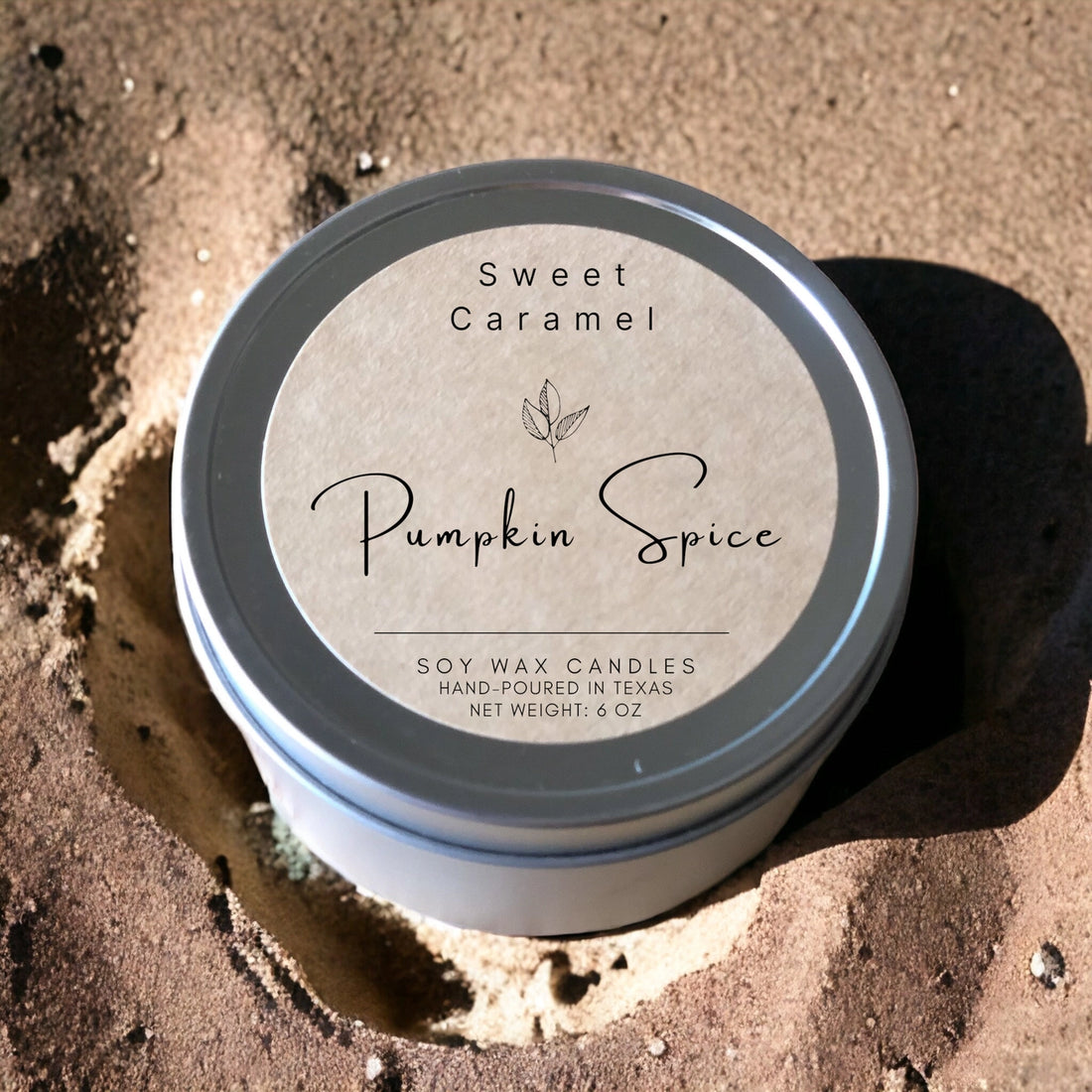 Sweet Caramel Shop - Pumpkin Spice Soy Candle - Tins 8 oz