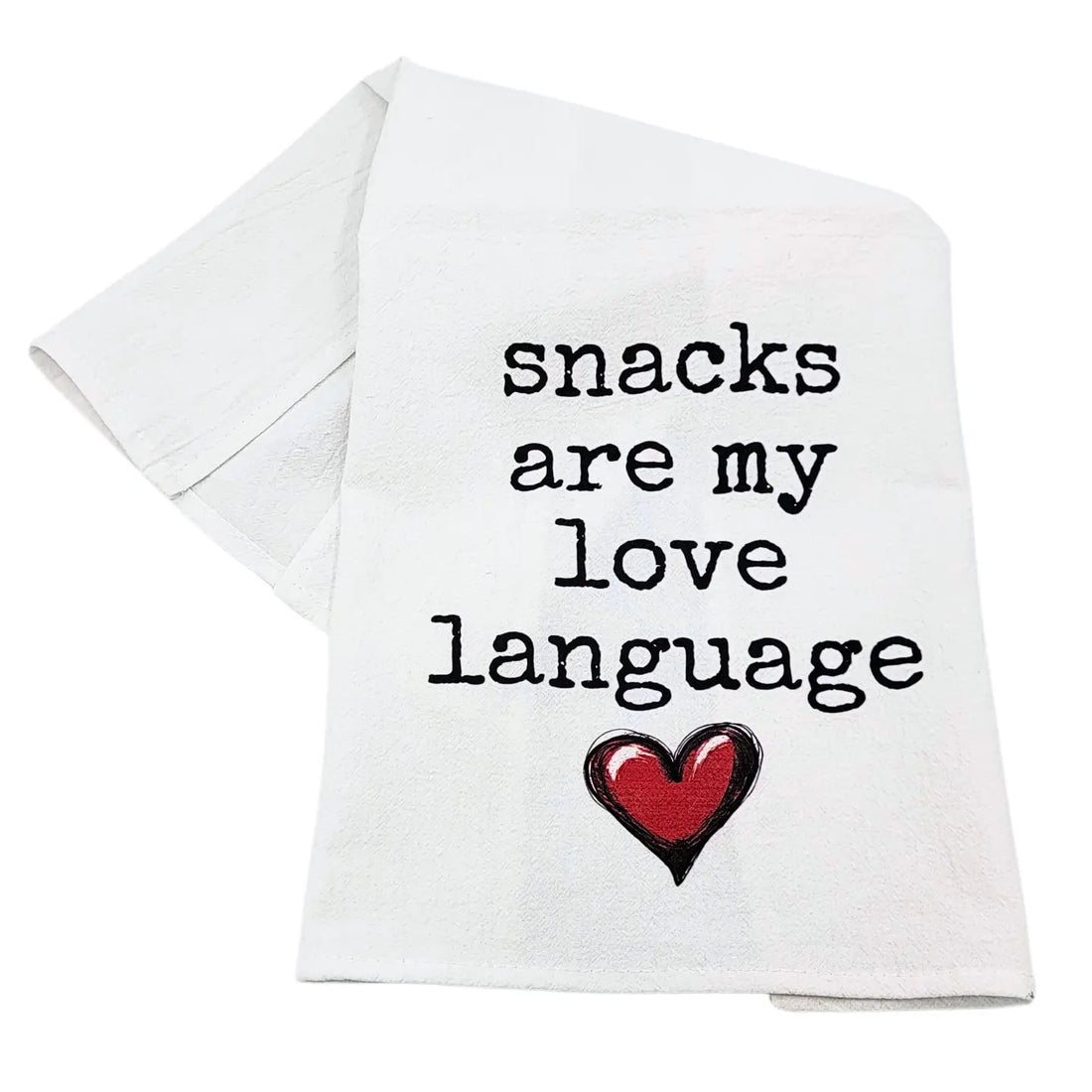 Driftless Studios - Snacks are my Love Language Tea Towels - Valentines Gifts
